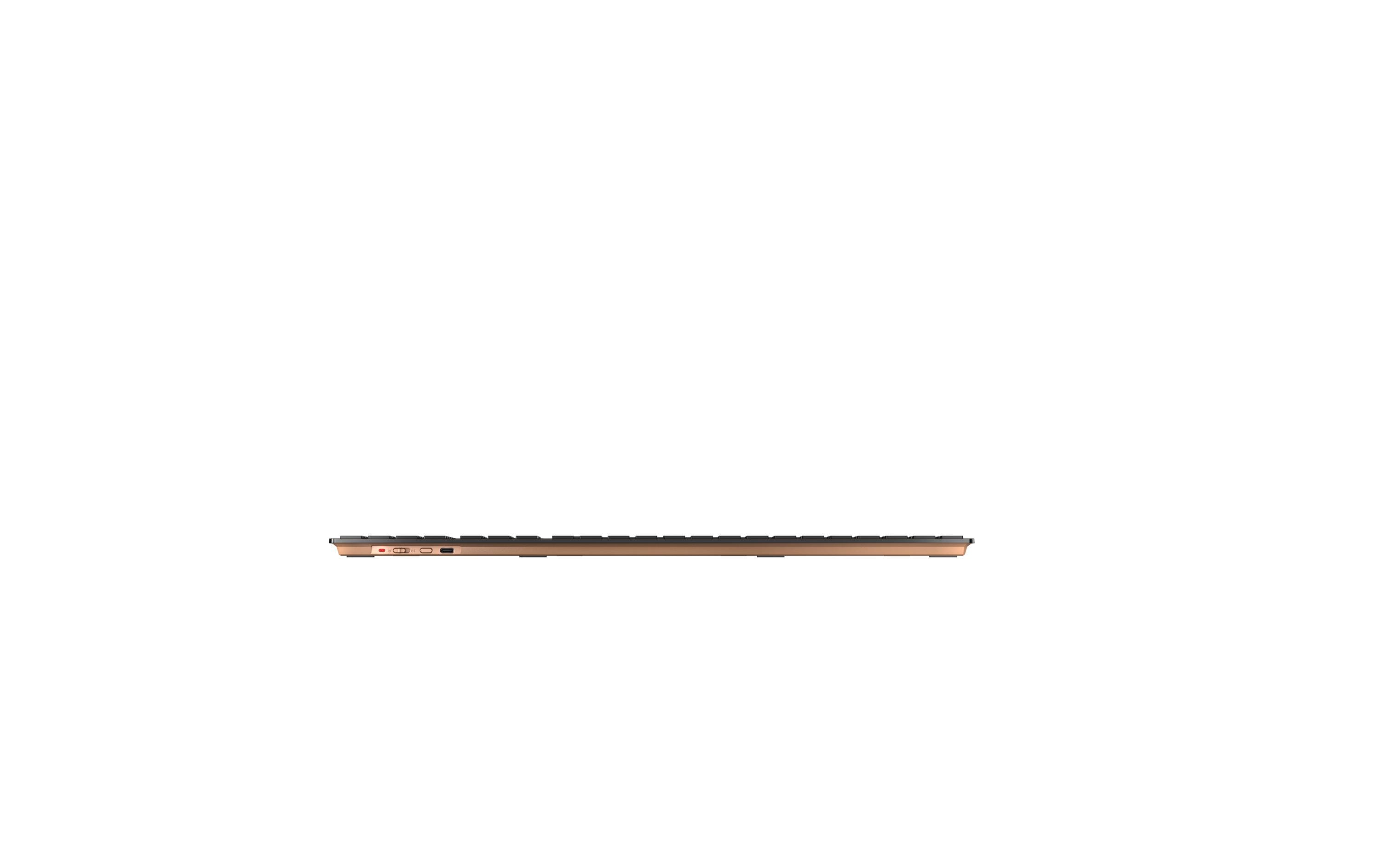 Tastatur-Maus-Set DW 9100 Slim Schwarz / Bronze<br>Hochwertiges und kabelloses Desktop-Set mit elegantem Deisgn