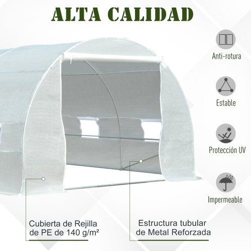 Estufa de jardim branca tipo túnel