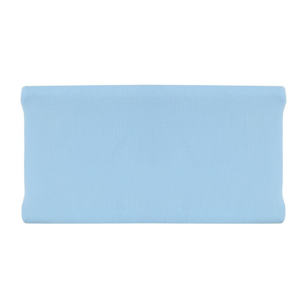 (80x40cm) Baumwoll Baby Wickelkissen Überzug Wickelauflage Spannbezug - Blau