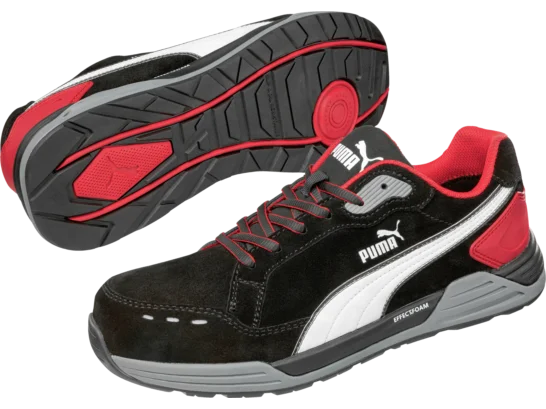 Baskets de sécurité S3 ESD HRO SRC Puma Airtwist noires et rouges