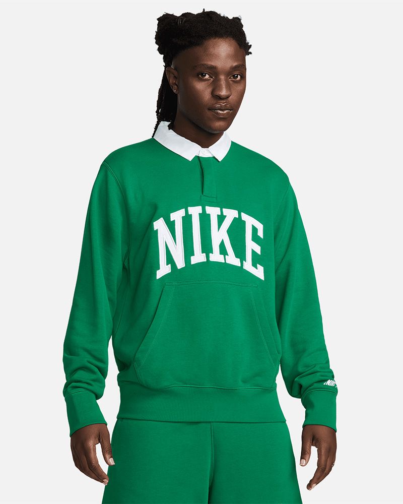 Polo manches longues Nike Club Vert pour homme