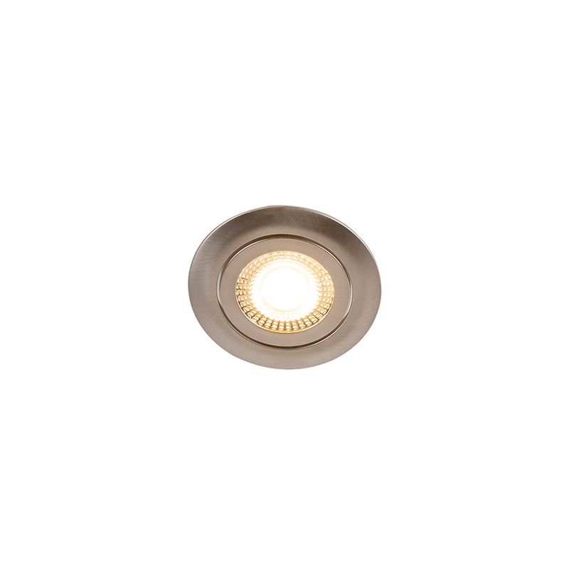 Set van 5 moderne inbouwspots staal incl. LED 3-staps dimbaar - Mio