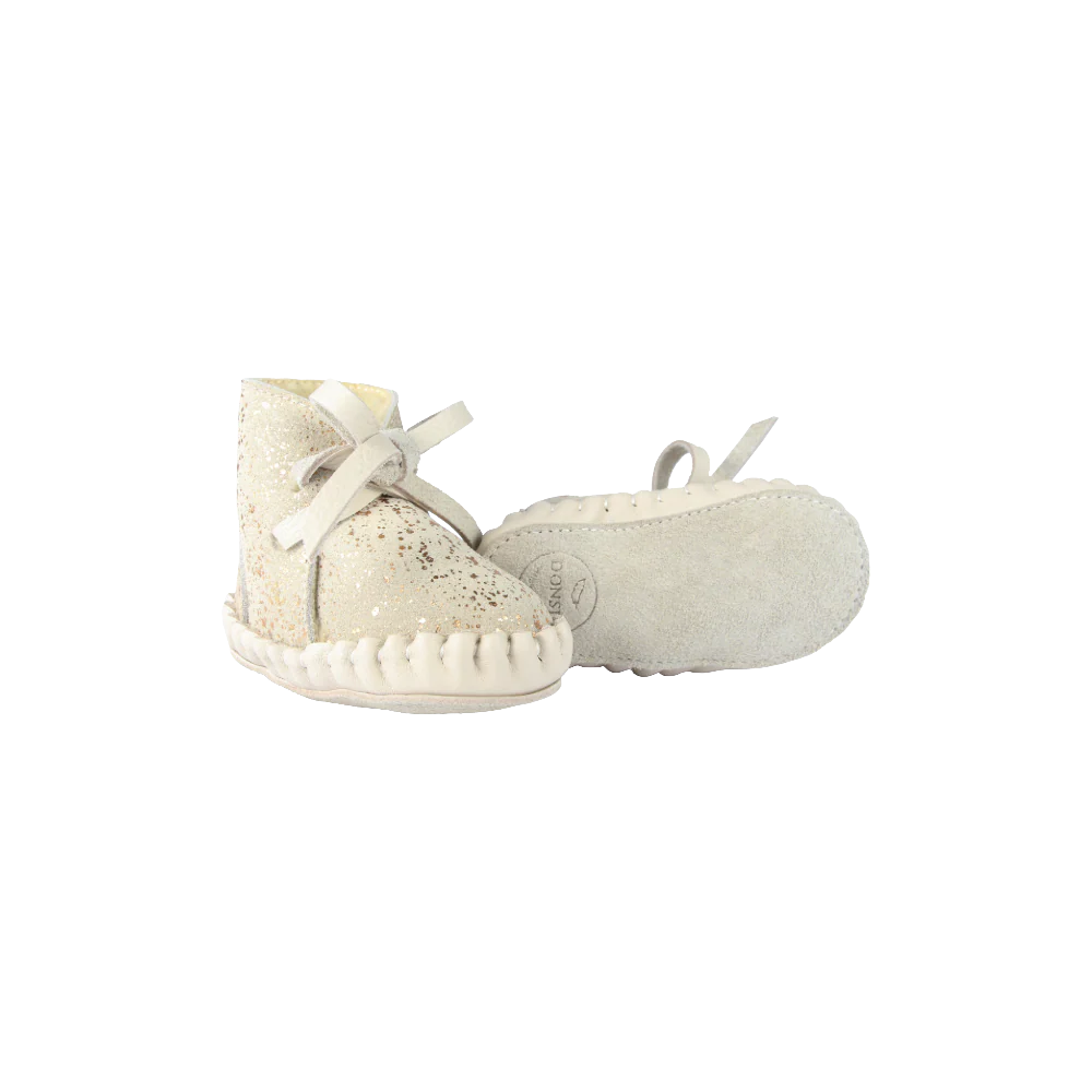 Pina Exclusive Booties | Cream Metallic Suede