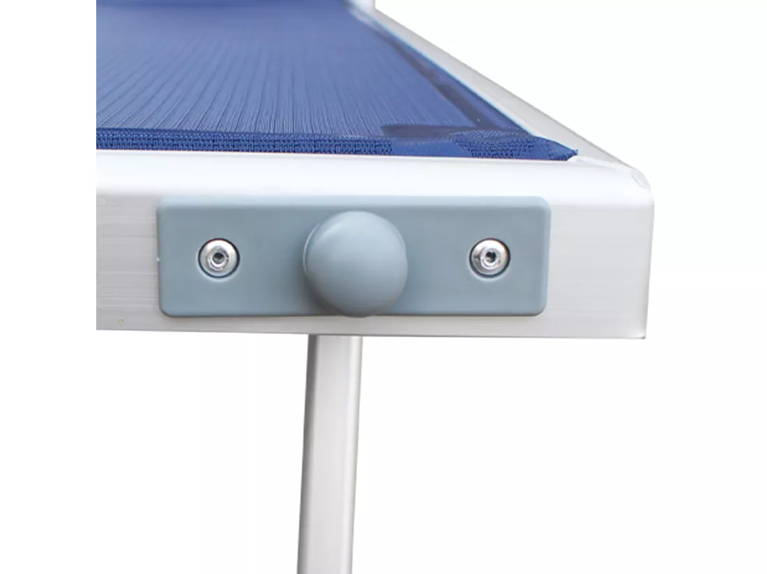 Chaiselongue Bleu Aluminium Textilène Balcon Plage 38x186x61
