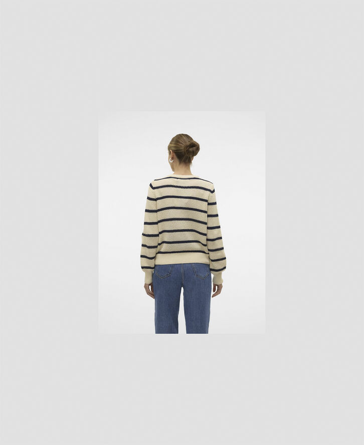 Vero Moda VMAMAZING LS O-NECK CARDIGAN BOO Birch/w. navy blazer