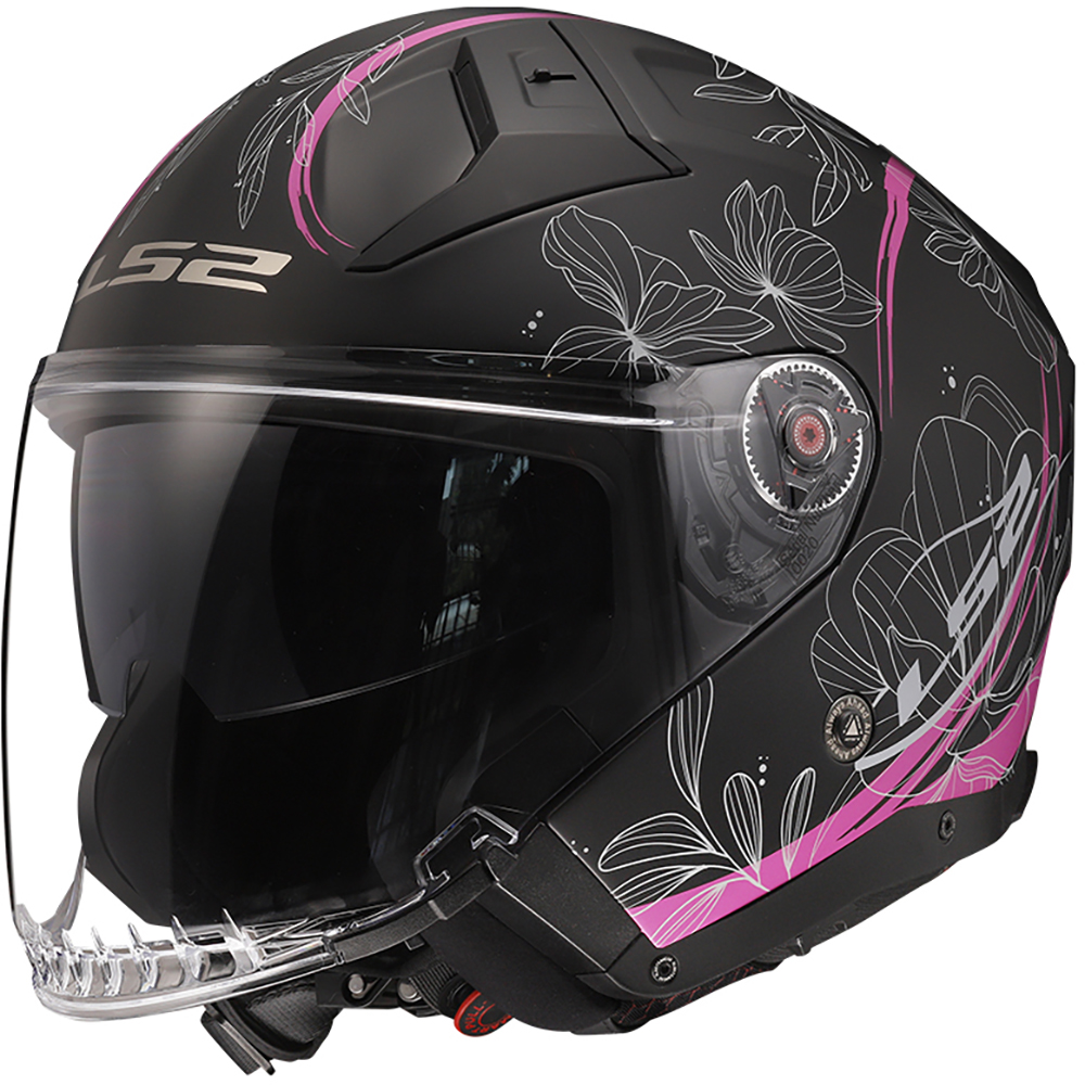LS2 - Casque OF603 Infinity II Lotus Noir Mat / Rose / Blanc