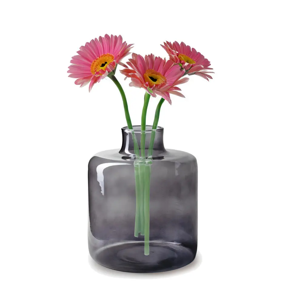 Jodeco Bloemenvaas Willem - smoke glas - D19 x H23 cm