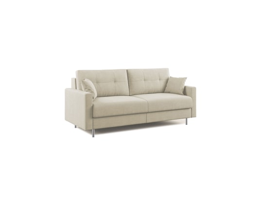 DIVANI.STORE - Canapé lit megan en microfibre creme 3 places maxi