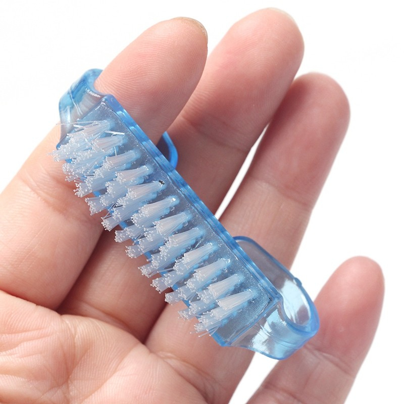 (2er Set) Nagelbürste Nail Brush Handwaschbürste mit Griff - Blau