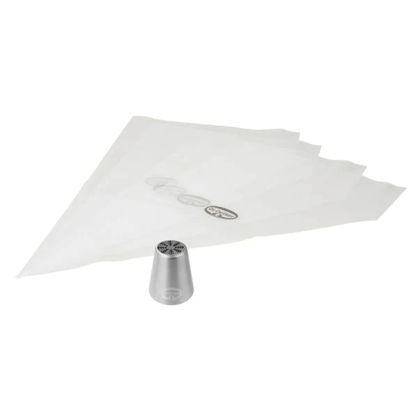 Lot de 4 poches à douille et embout cristal de glace en inox Baker Edi