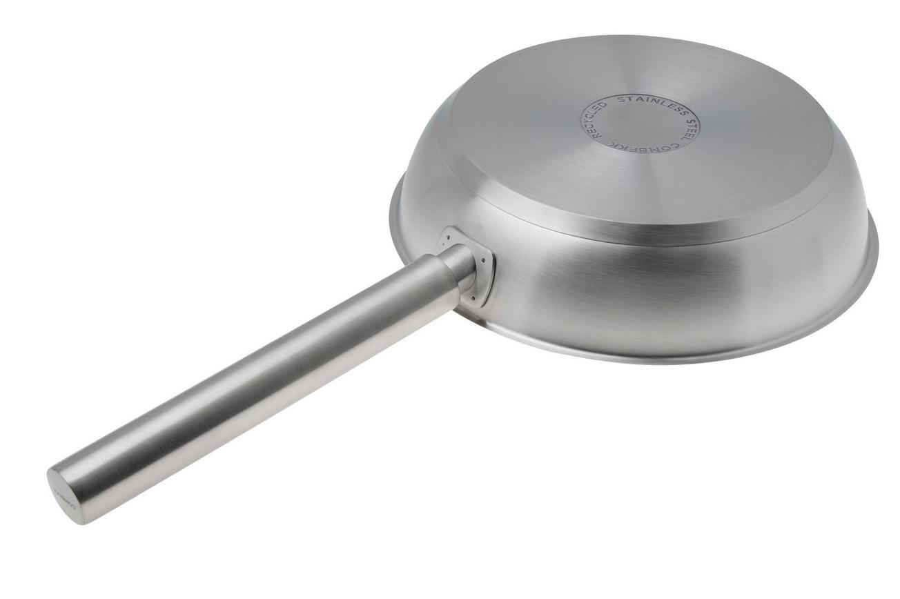 Combekk SUS-Y Pro 151124 Uncoated Recycled Stainless Steel, koekenpan, 24 cm