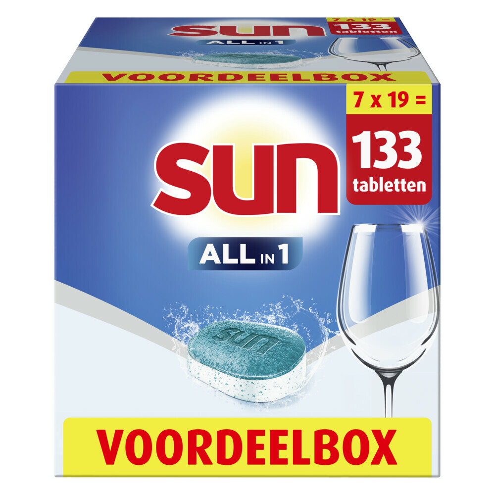 7x Sun Vaatwastabletten All-in-1 Normaal19 stuks