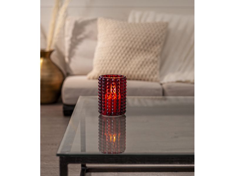 Star Trading LED-Kerze Flamme Dotty, Rot, 12.5 cm Stimmungsvolle Dekoration mit Timerfunktion
