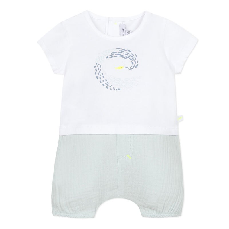 Combi bleue à motif de poissons naissance Absorba Aucune nuance