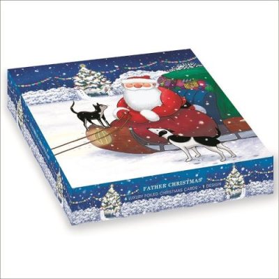 Raymond Briggs Father Christmas Box Foiled X6 Cards