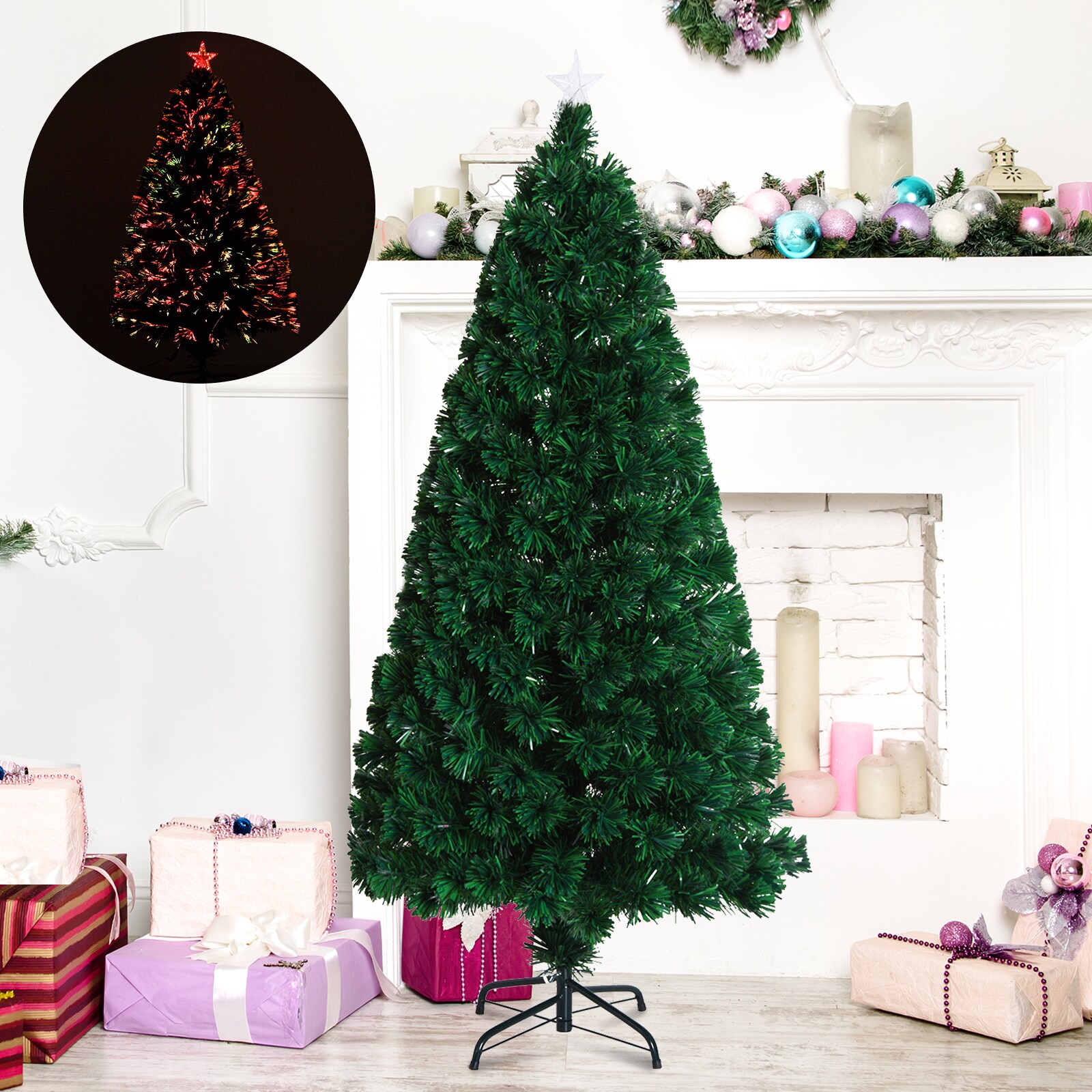 HOMCOM Weihnachtsbaum inklusive Ständer grün 60 x 120 cm (ØxH)