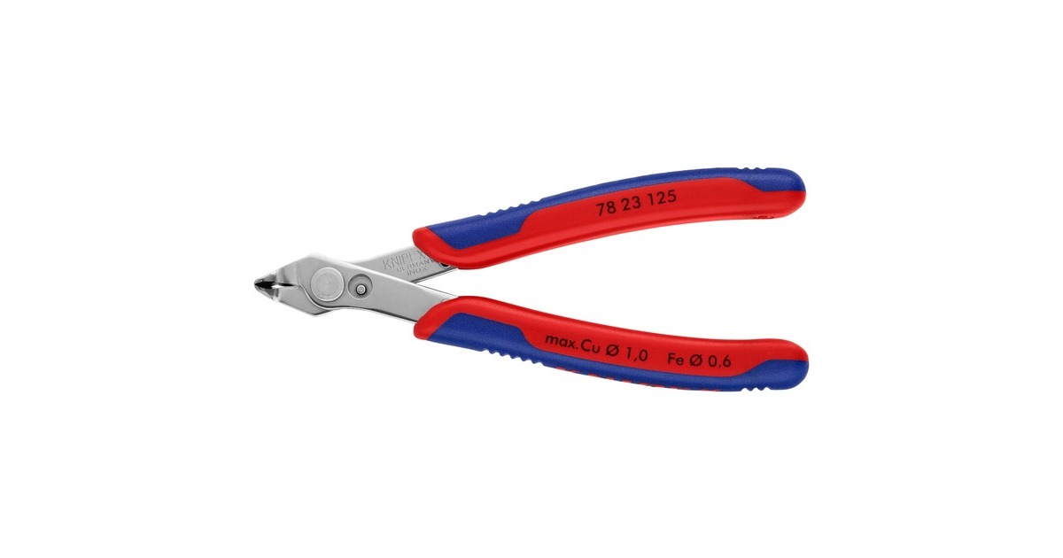 KNIPEXElectronic Super Knips 78 23 125 elektronica-tang  (Rood/blauw)