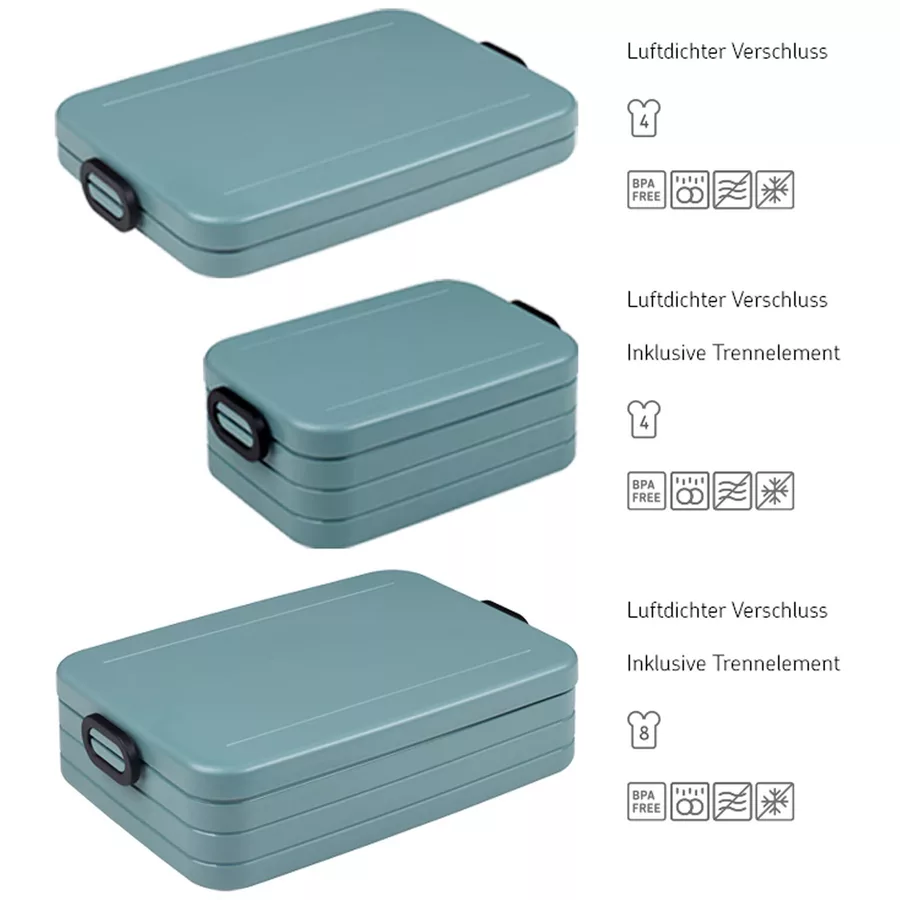Mepal Lunchboxen Large Midi Flat Take a Break 3er Set weiß