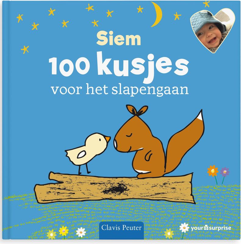 Boek met naam en foto - 100 kusjes voor het slapengaan - Softcover