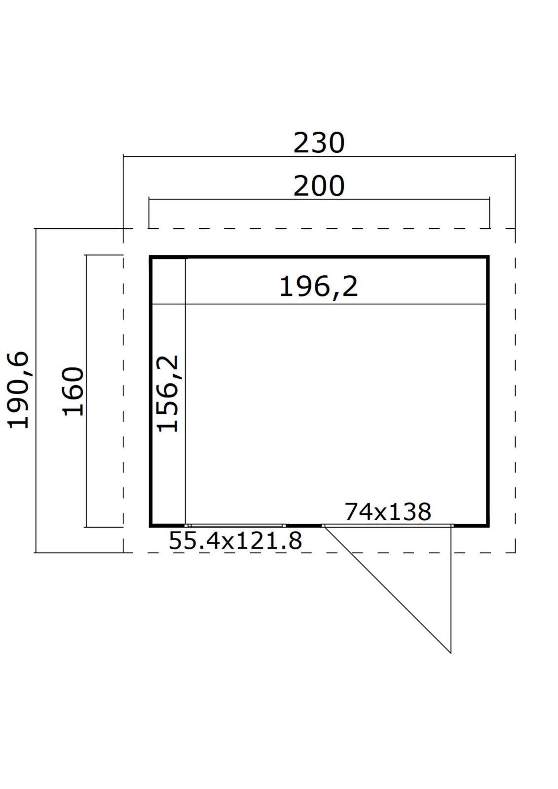Kinderspielhaus FLIPP - naturbelassen - Fichte massiv - 200x160 cm