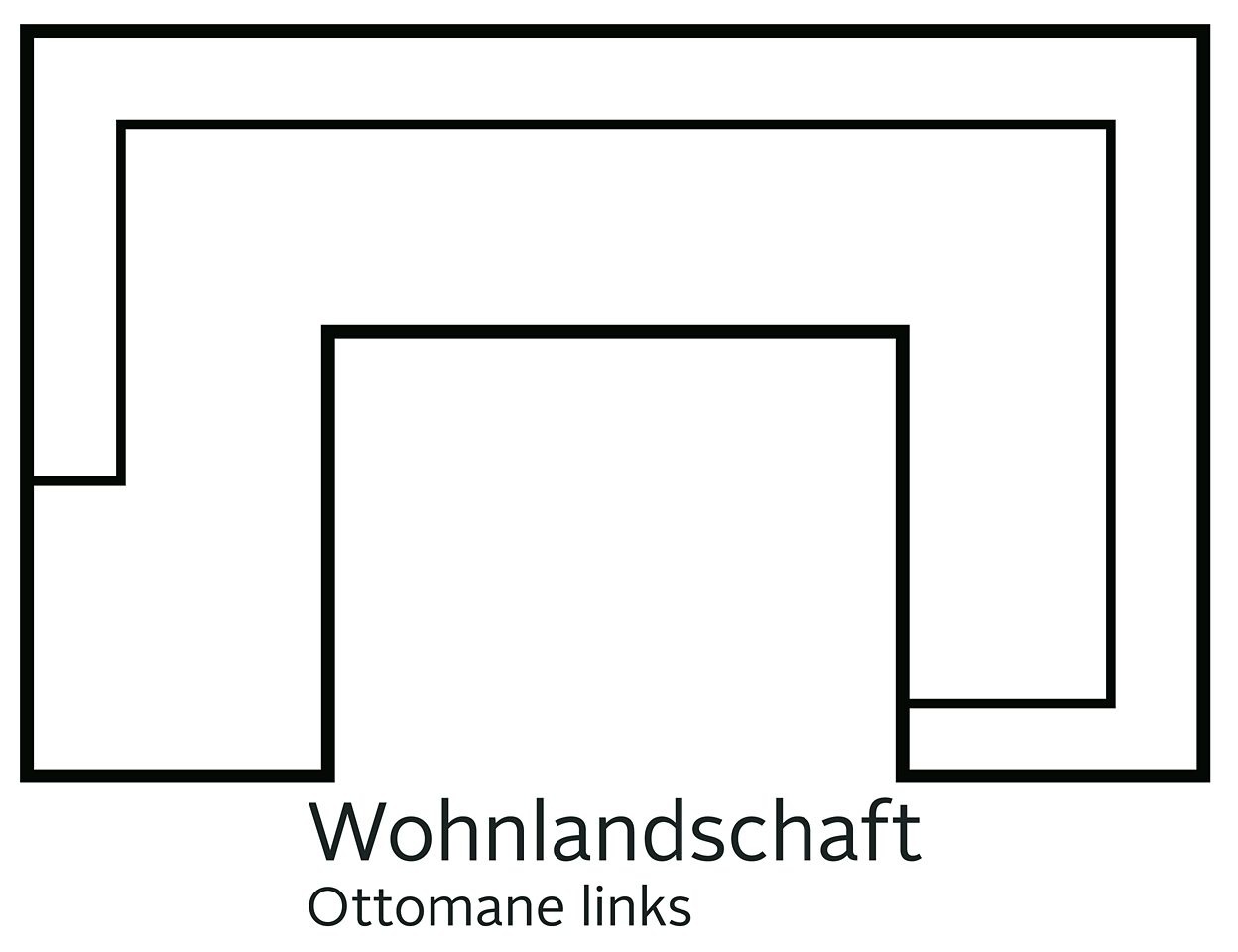 Home affaire Wohnlandschaft »MARSEILLE XXL 349cm, U-Form, Ottomane rechts/links wählbar« Massivholzbeine Eiche, Landhausstil, Wellenunterfederung