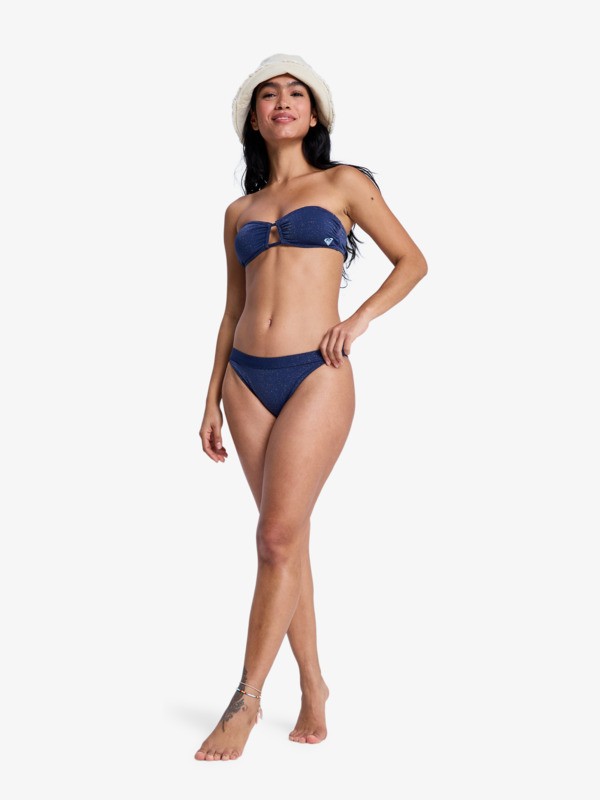 Roxy Shine Moderate Bas de bikini classique Bleu Femme