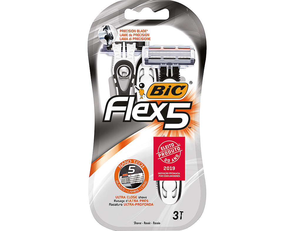MÁQUINA BIC DESCARTÁVEL FLEX 5 3UN
