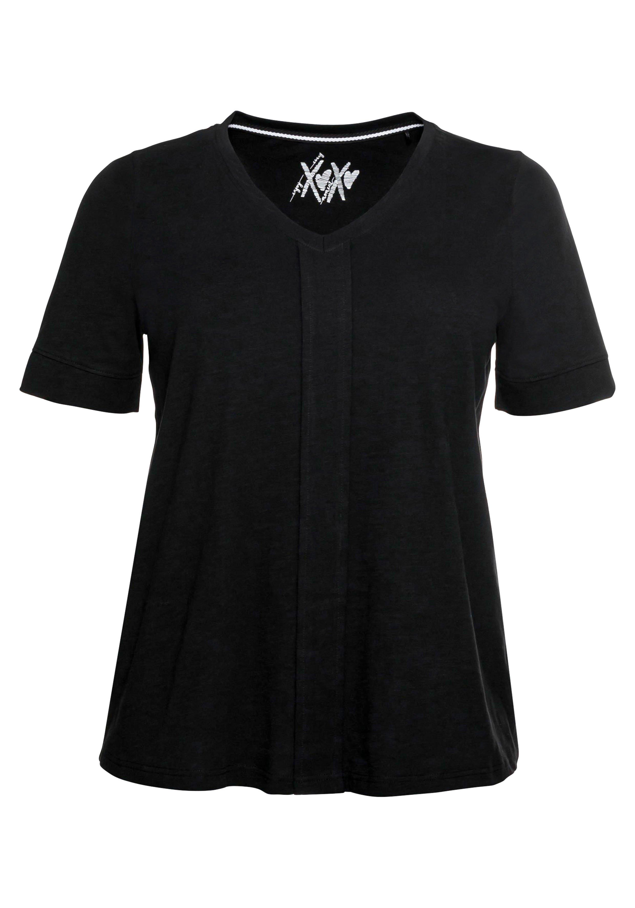 T-Shirt mit gesteppter Falte vorn, aus Jersey