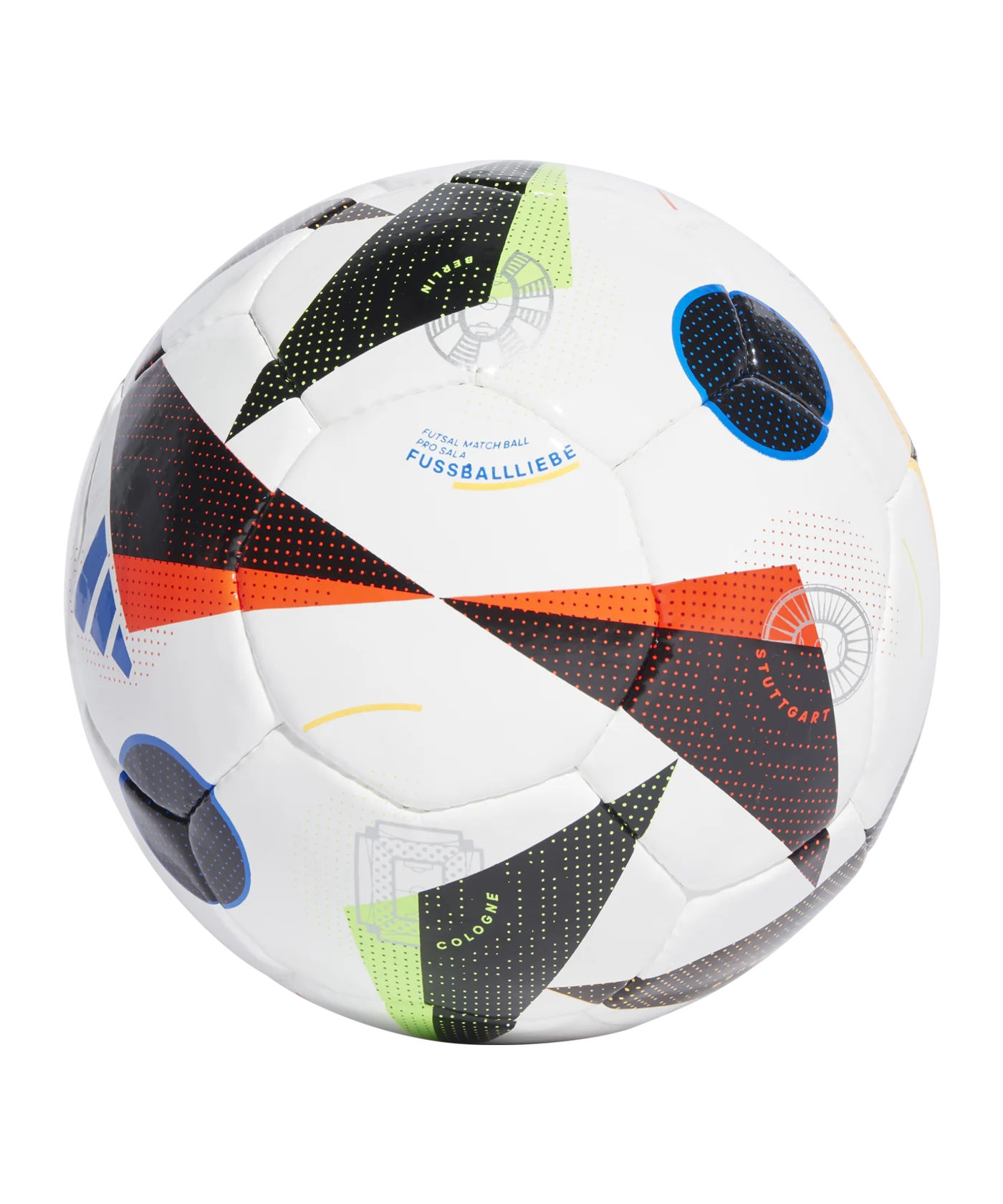 adidas Fussballliebe Pro Sala Futsal Spielball Euro 2024 Weiss Schwarz Blau