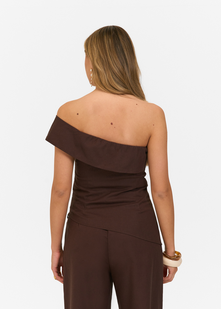 Nadia top choco bruin