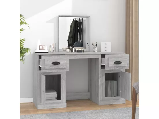 Coiffeuse avec miroir sonoma gris 130x50x132,5 cm