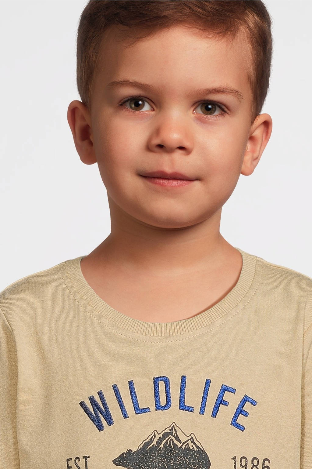 NAME IT longsleeve NMMORINDO met printopdruk lichtbruin