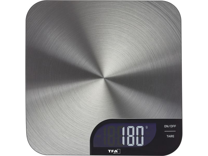 TFA Dostmann Küchenwaage Cheesecake Silber Digitale Waage für die Küche