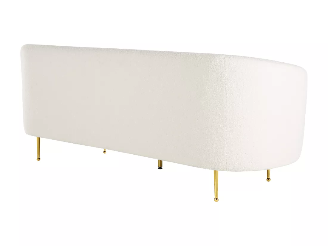 Ensemble de canapés 6 places en tissu bouclé blanc LOEN