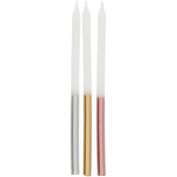 Folat Pack Velas Glamour Metálicas 10cm - 130018793