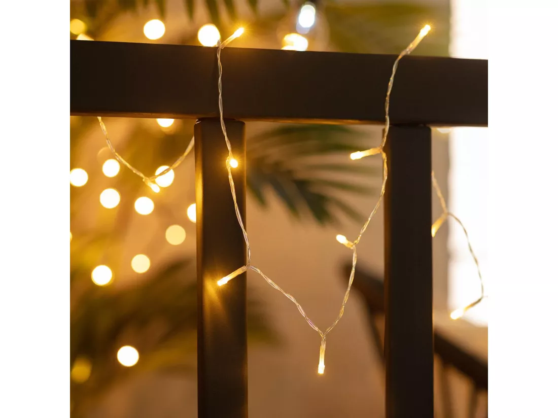 Guirlande LED Extérieure Solaire Lilas 5m 3000K Blanc chaud