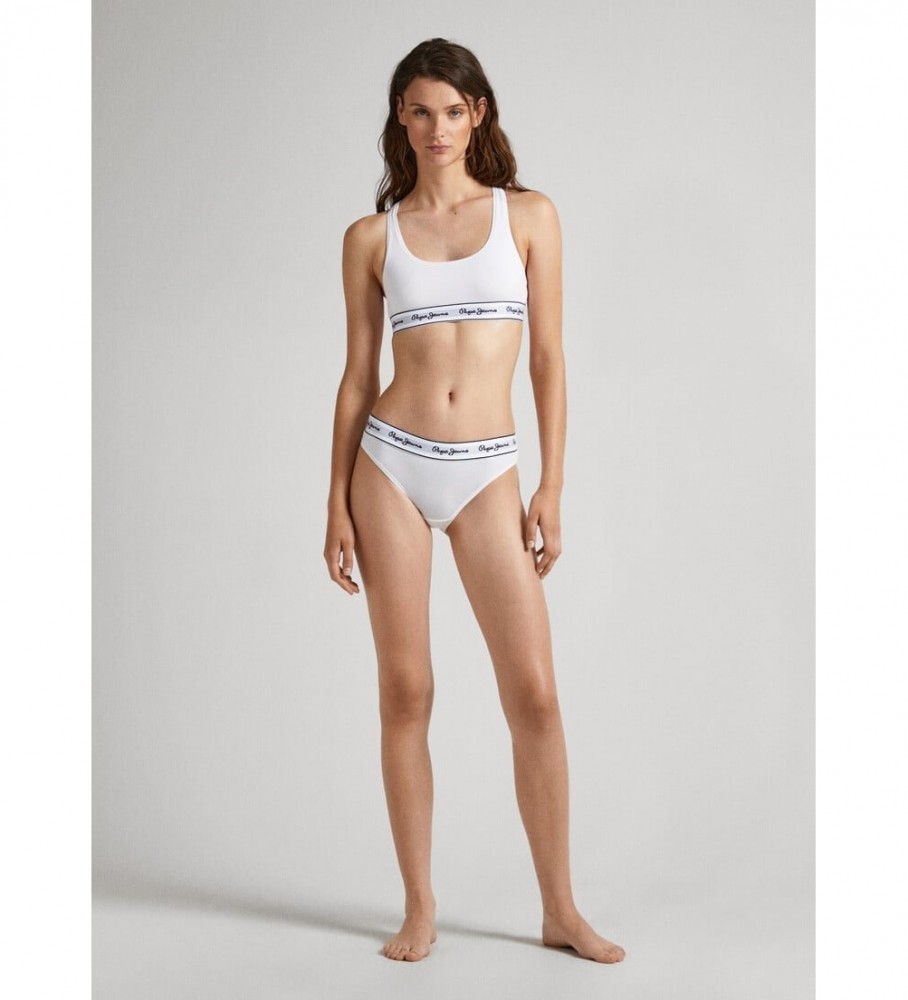 Sutiã esportivo Pepe Jeans, algodão branco