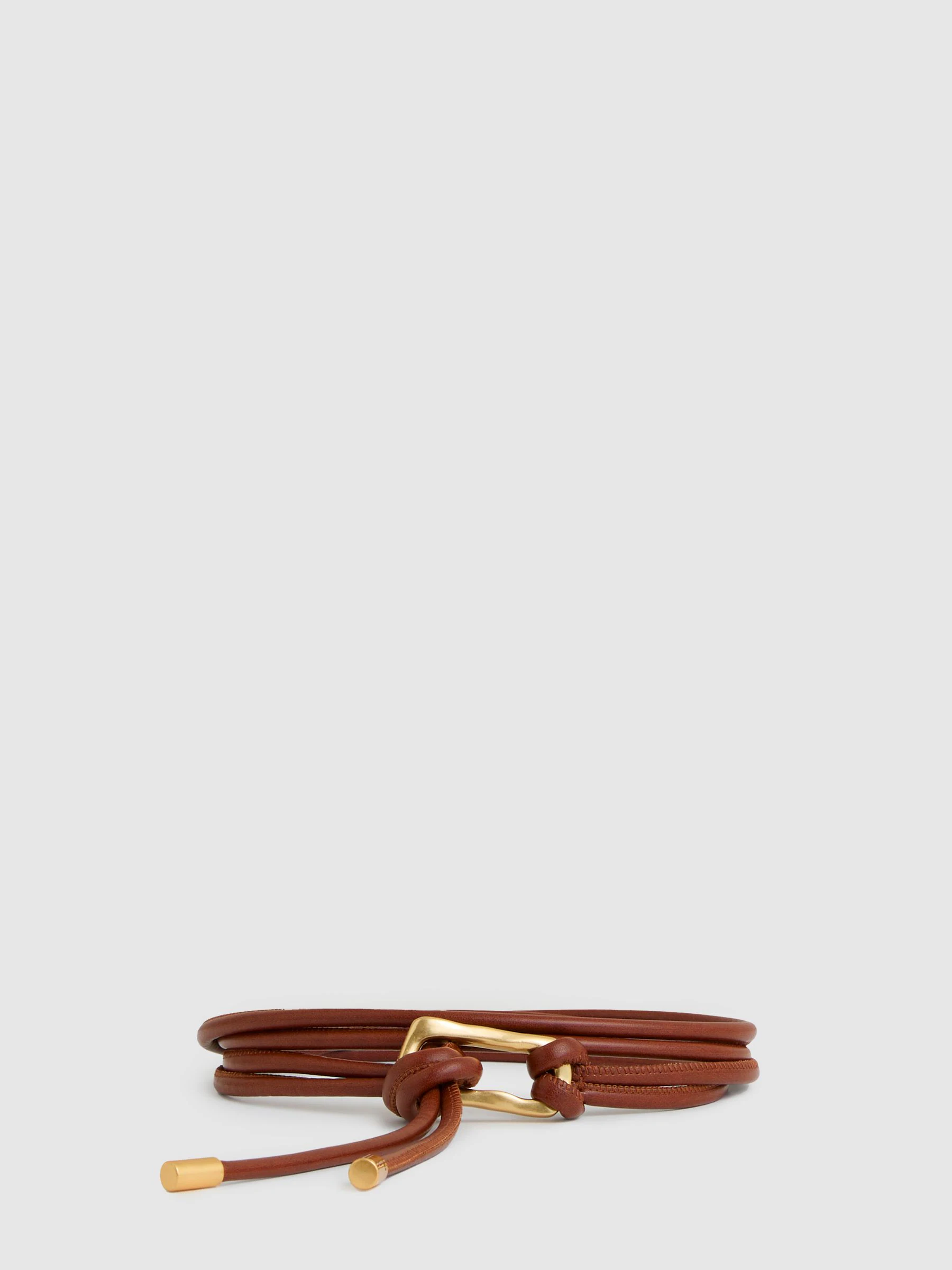 Lichtbruin - Reiss Tara Sculpted Buckle Tubular Tie Belt