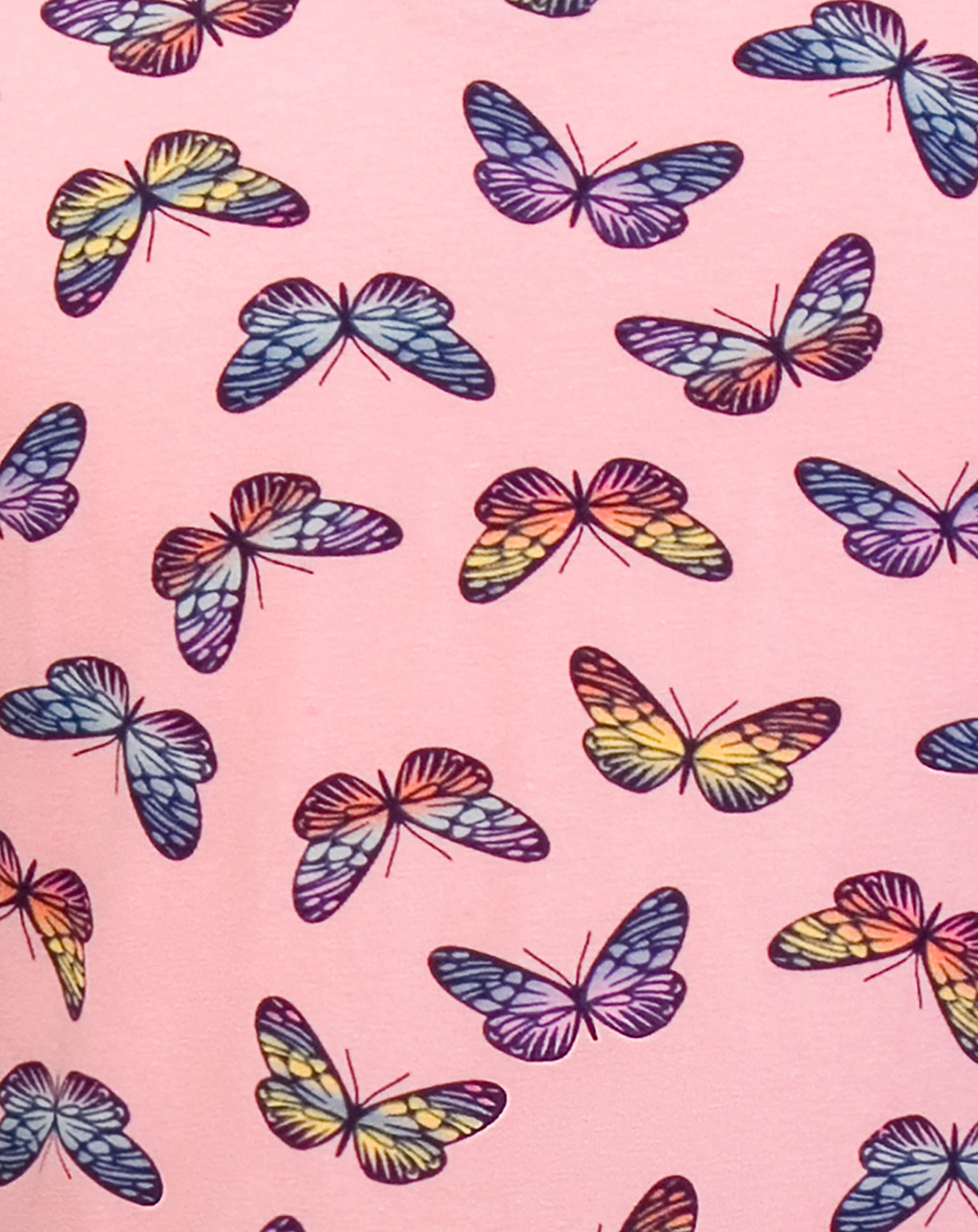Kleid BUNTE SCHMETTERLINGE ärmellos in candy pink