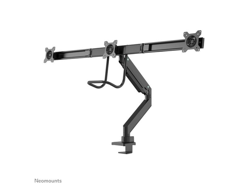NEOMOUNTS Tischhalterung NM-D775DX3 bis 18 kg – Schwarz Neig-, Schwenk- und Drehbare Halterung für drei Flachbildschirme bis 27
