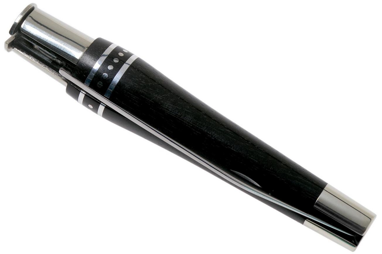 Nontron No. 25 Nickel Silver Turning Ferrule, Marquetry Ebony Aluminium, double ferrule NN25DVEBALU zakmes