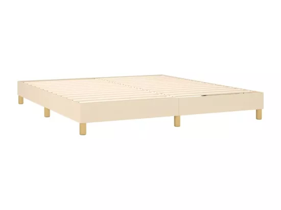 Sommier tapissier avec matelas et LED Crème 180x200 cm Tissu
