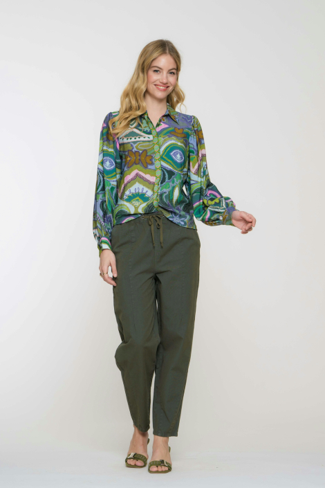 Geisha groene dames blouse