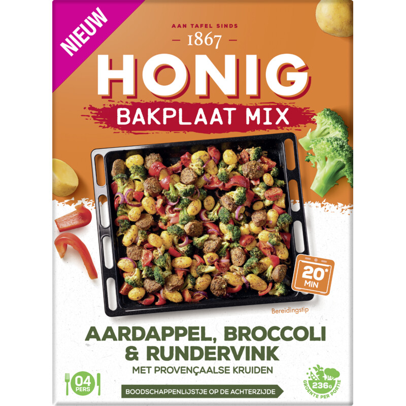 Honig Mix aardappel, broccoli & rundervink