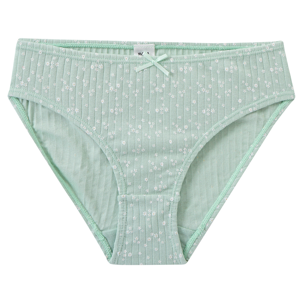 Yigga 3 Mädchen Slips mit Blümchen-Print rosa / hellgrün / hellgrau