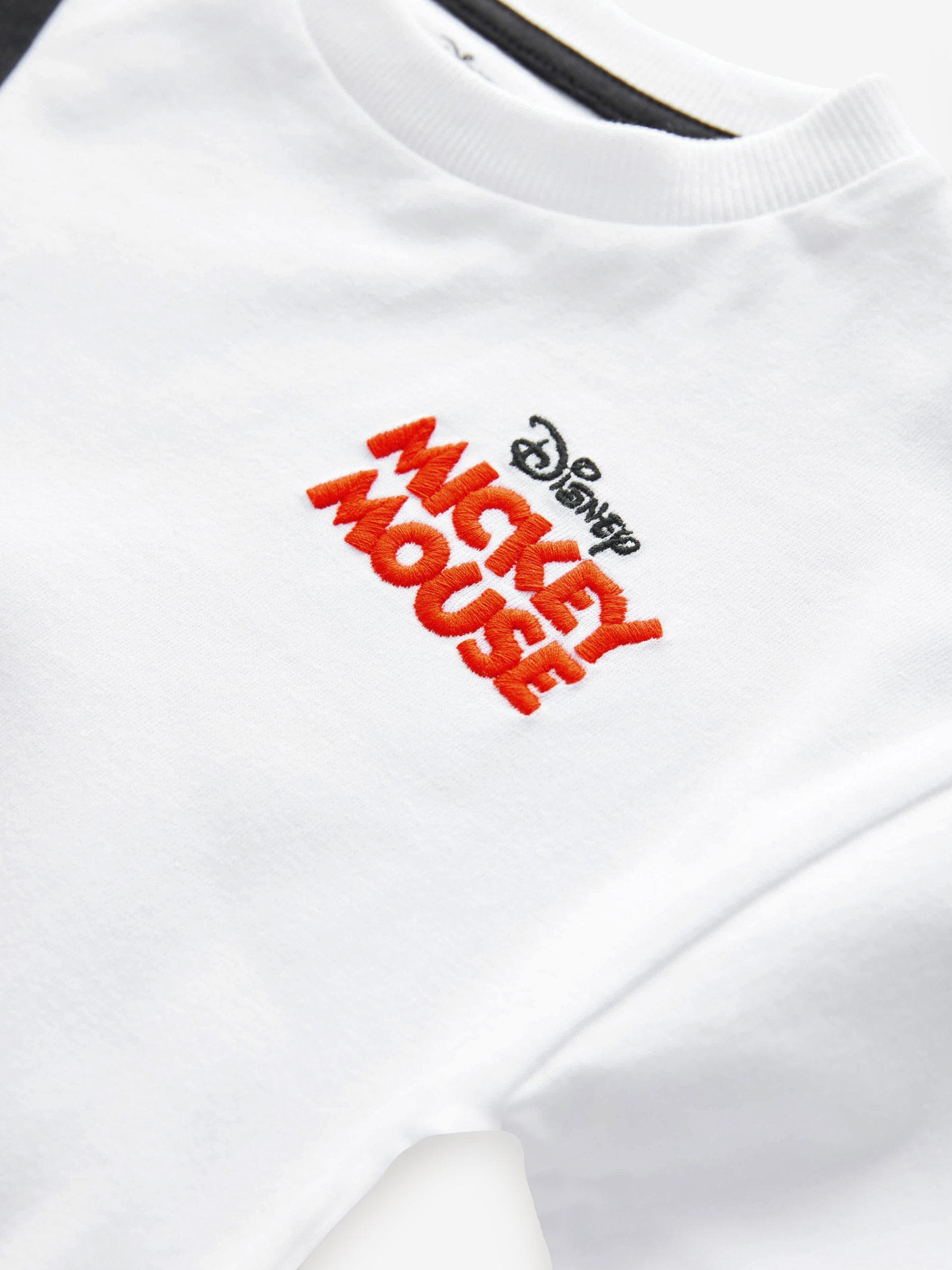 Wit - Mickey Mouse T-shirt met korte mouwen en heuptasje (3 mnd - 8 jr)