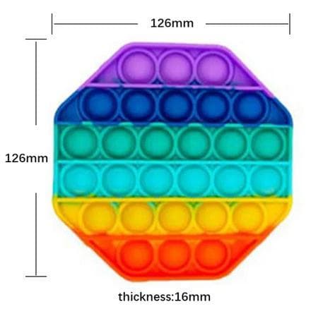 3-pak Pop It Fidget Toy Original - Rainbow - CE-godkjent