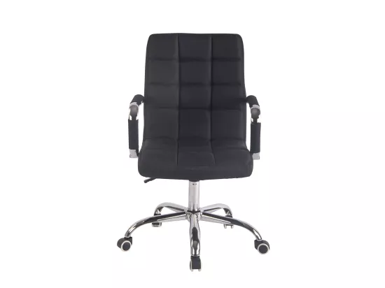 Chaise de bureau - Tissu & Métal chromé - Noir - Deli