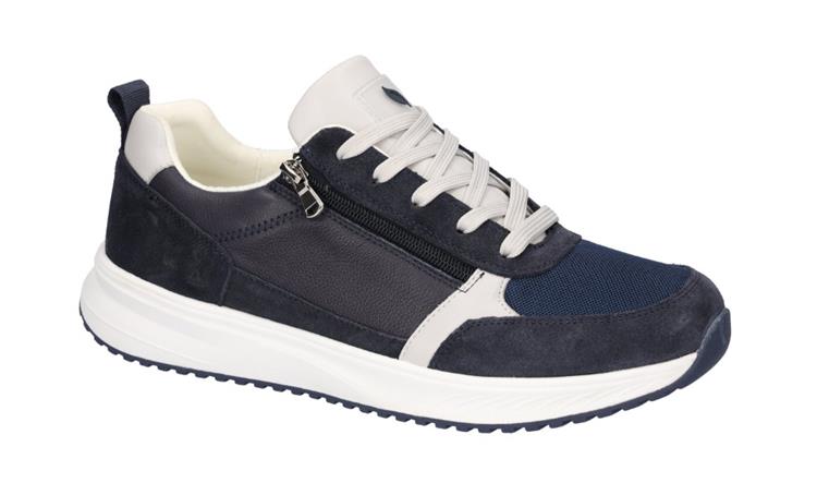 Waldläufer 784001 Velours Mesh Flat blau