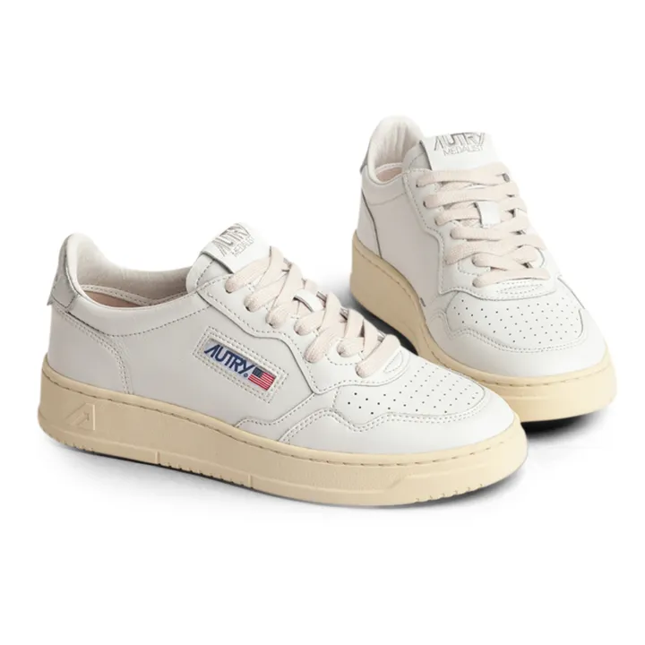 Autry Baskets Medalist Low Cuir | Argenté